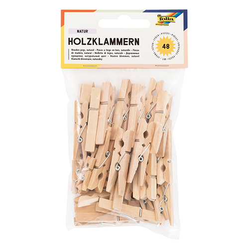 Folia Clothes Pins � Wood � 48 Pack