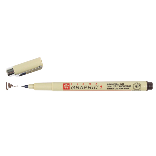 Sakura Pigma Graphic Pen 1.00mm - Sepia