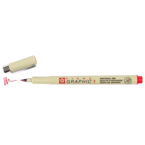 Sakura Pigma Graphic Pen 1.00mm - Red