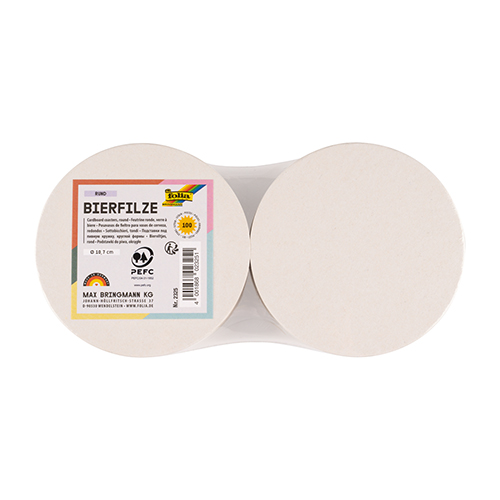 Folia Card Coasters � Round � 100 Pack