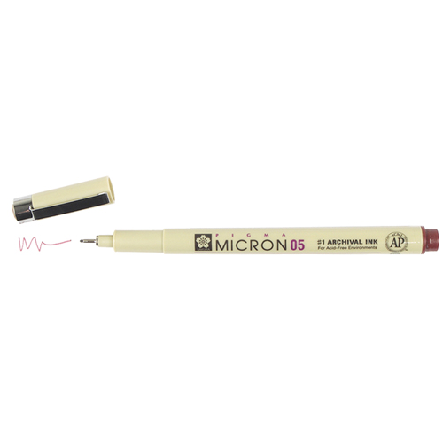 Sakura Pigma Micron 05 Pen 0.45mm - Burgundy