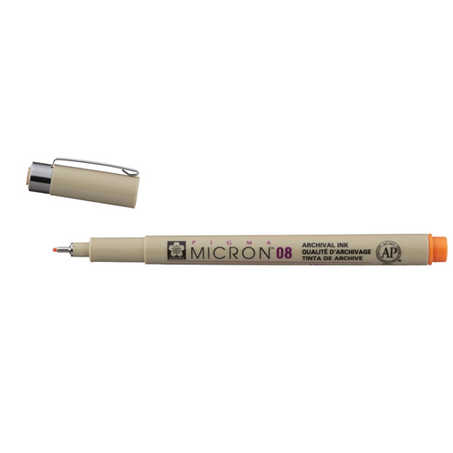 Sakura Pigma Micron 08 Pen 0.50mm - Orange