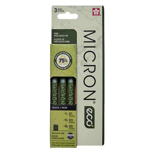Sakura Pigma Micron ECO Pen - Set of 3, Black