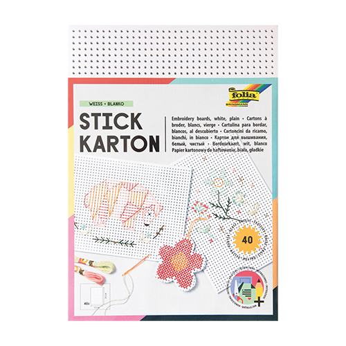 Folia Embroidery Card � 6 x 9 in. � White � 40 Pack