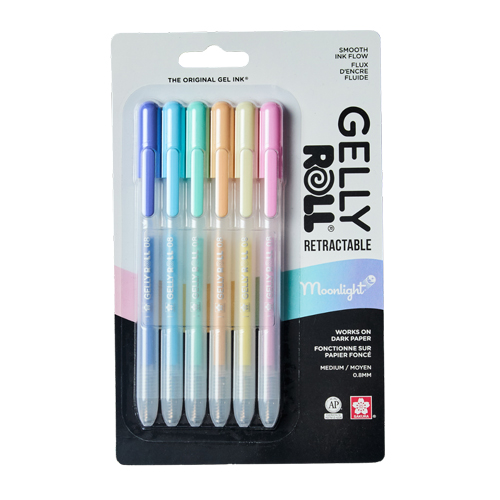 Sakura Gelly Roll Moonlight Retractable - Pastel 6-pack