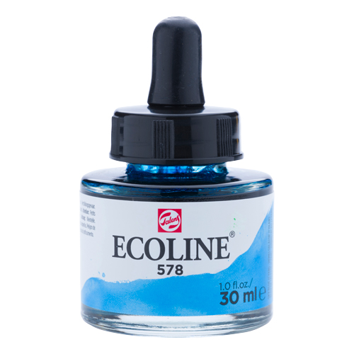 Ecoline Liquid Watersoluble Ink 30ml - Sky Blue Cyan