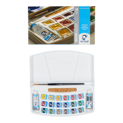 Van Gogh Watercolour Pan and Tube Set - 18 Half-Pans + 2 x 10ml