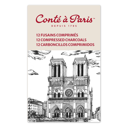 Cont&eacute; &agrave; Paris Round Compressed Charcoal � Set of 12