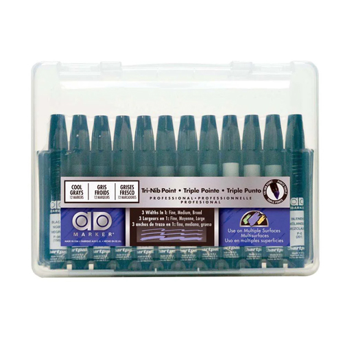 Chartpak Ad Marker Set of 12 Cool Grey