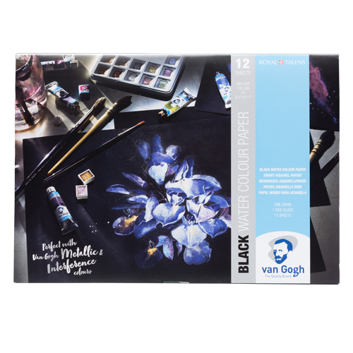 Van Gogh Black Watercolour Pad - 8.3 x 11.7 in. - A4 size.