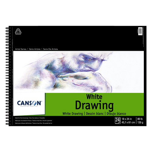 Canson Artist Series Pure White Drawing Pad - 18" x 24" 24 Sheets