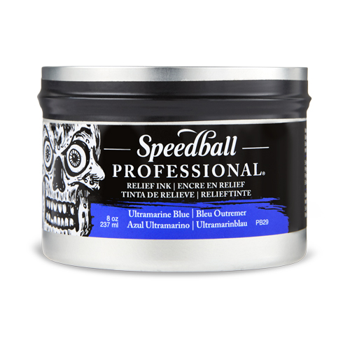Speedball Professional Relief Ink - Ultramarine Blue 8oz