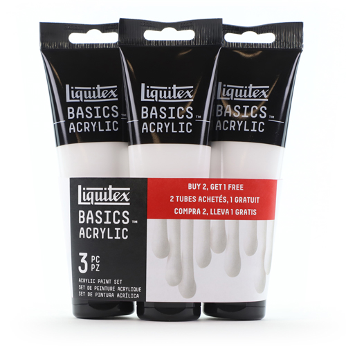 Liquitex Basics Acrylic Titanium White 3 x 118ml