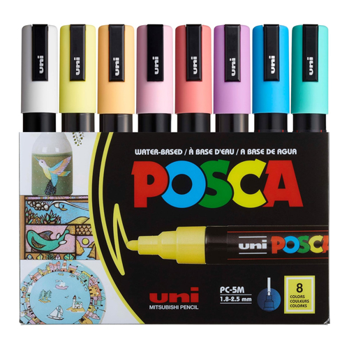 Posca Paint Markers � Medium Tip � Soft Colour Set of 8