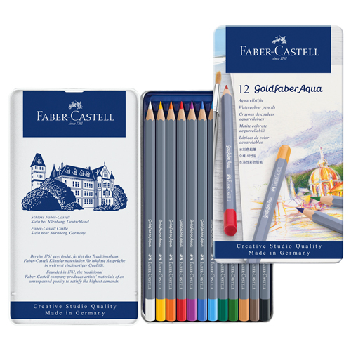 Faber-Castell Goldfaber Aqua Watercolour Pencils � Tin Set of 12