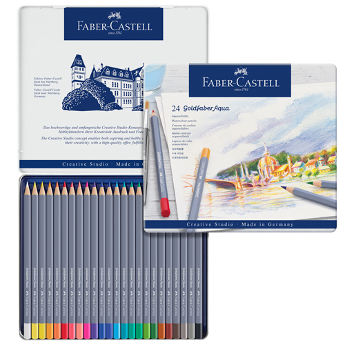 Faber-Castell Goldfaber Aqua Watercolour Pencils � Tin Set of 24
