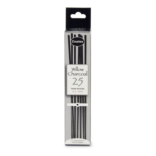 Coates Willow Charcoal 2-3mm Thin Box of 25
