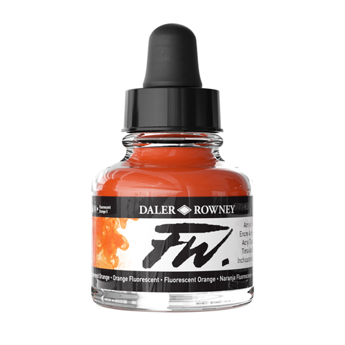 FW Acrylic Ink 1oz - Fluorescent Orange 