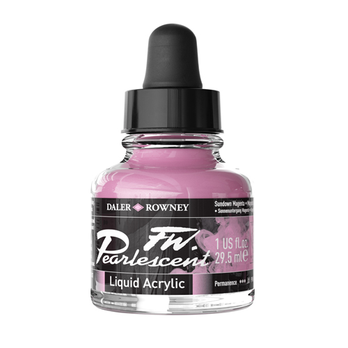 FW Pearlescent Acrylic Ink 1oz - Sundown Magenta