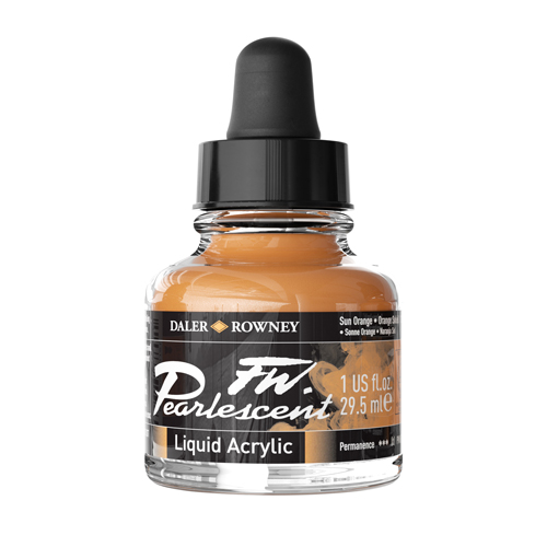 FW Pearlescent Acrylic Ink 1oz - Sun Orange