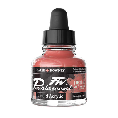 FW Pearlescent Acrylic Ink 1oz - Volcano Red 