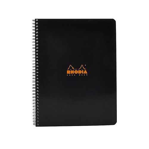 Coil-Bound Rhodia Notebook � Black � Lined � 9� x 12�