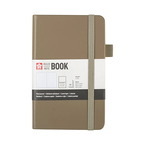 Sakura Ruled Hard Cover Notebook � Pocket � Cinder