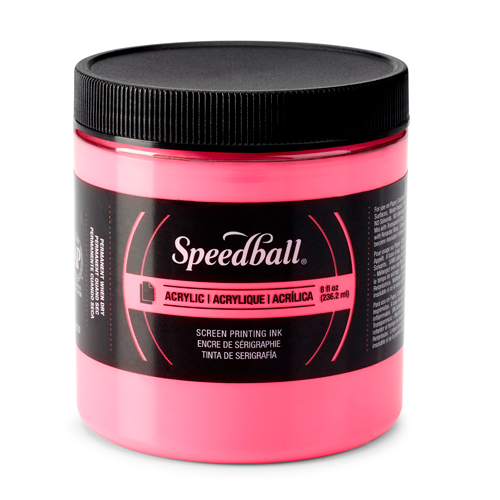 Speedball Acrylic Screen Printing Ink 8oz - Fluorescent Hot Pink