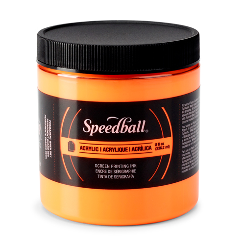 Speedball Acrylic Screen Printing Ink 8oz - Fluorescent Orange