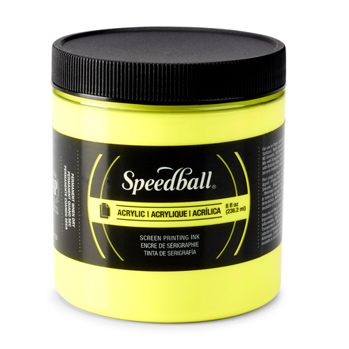Speedball Acrylic Screen Printing Ink 8oz - Fluorescent Yellow