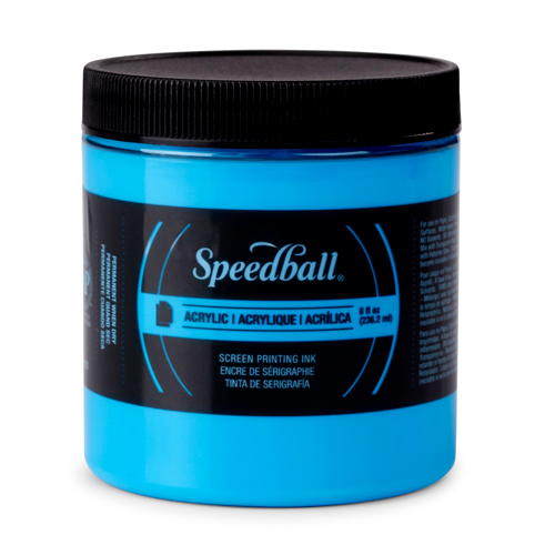 Speedball Acrylic Screen Printing Ink 8oz - Fluorescent Blue