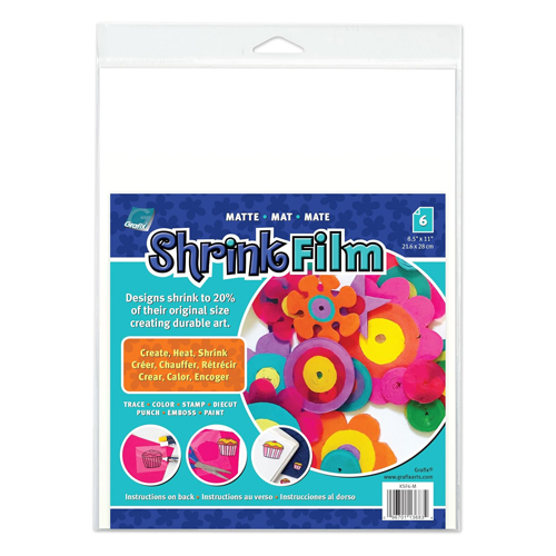 Grafix Shrink Film Pack of 6 - 8.5" x 11" - Matte