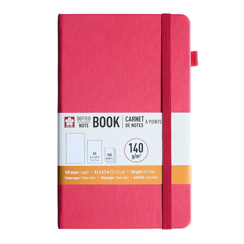 Sakura Dot Hard Cover Notebook � A5 � Red Plum Blossom