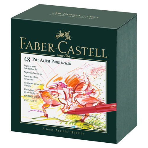Faber-Castell India Ink Pitt Artist Pen � B Studio Box of 48
