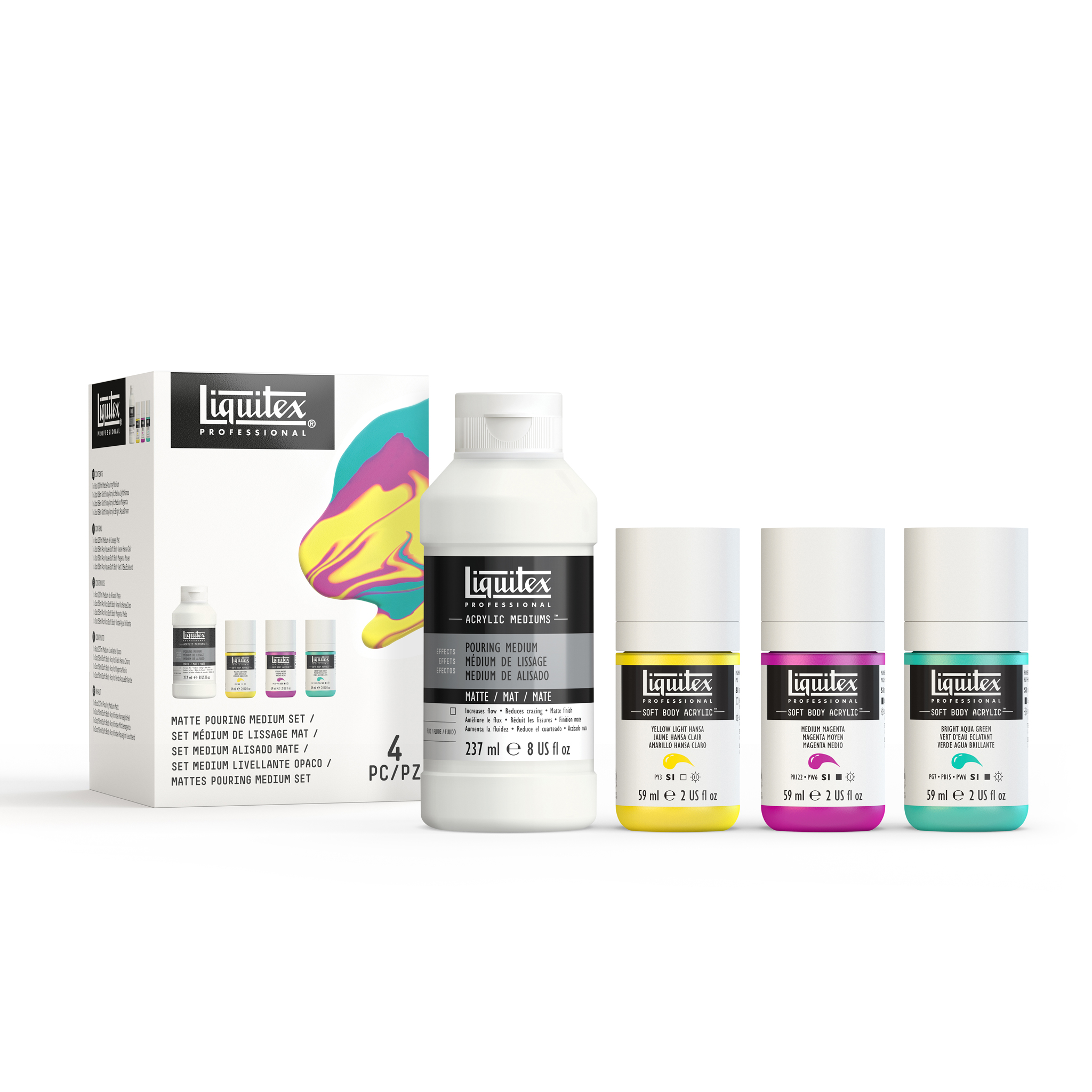 Liquitex - Matte Pouring Medium + Soft Body Set
