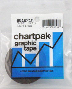 Chartpak Graphic Tape 3/16 x 324 Black Matte