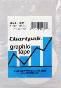 Chartpak Graphic Tape 1/32 x 648 Black Matte