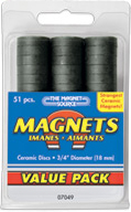 Ceramic Magnet Value Pack-Discs-3/4”dia.x3/16”thic