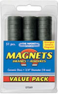 Ceramic Magnet Value Pack-Discs-3/4dia.x3/16thic