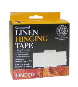 Lineco Linen Hinging Tape, Gummed, 1x30ft White