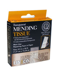 Lineco Mending Tissue, Self-Adhesive, ½ x 600
