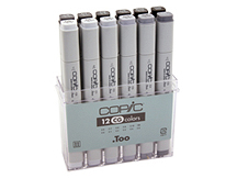 COPIC Markers Set of 12 Cool Grays
