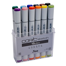 COPIC Sketch Markers - Set of 12 Basic Colours