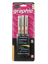 Sakura Pigma Graphic Set of 3 Pens - Black