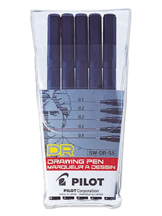 Pilot DR Drawing Pens Set of 5
