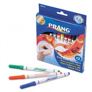 Prang Washable Fine Line Markers Set of 12