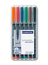 Staedtler Lumocolor Permanent Set of 6 - F