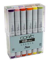 COPIC Markers Set of 12 Basic Colours
