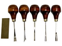 EC Lyons Wood Carving Set of 5 With Stone