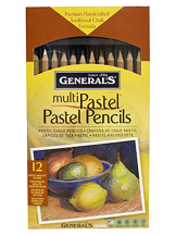 Generals Multi-Pastel Chalk Pencils Set of 12